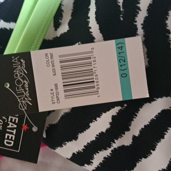 California Waves Zebra Print Plus Size Bikini Swim Bottoms - Picture 6 of 10